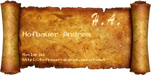 Hofbauer Andrea névjegykártya